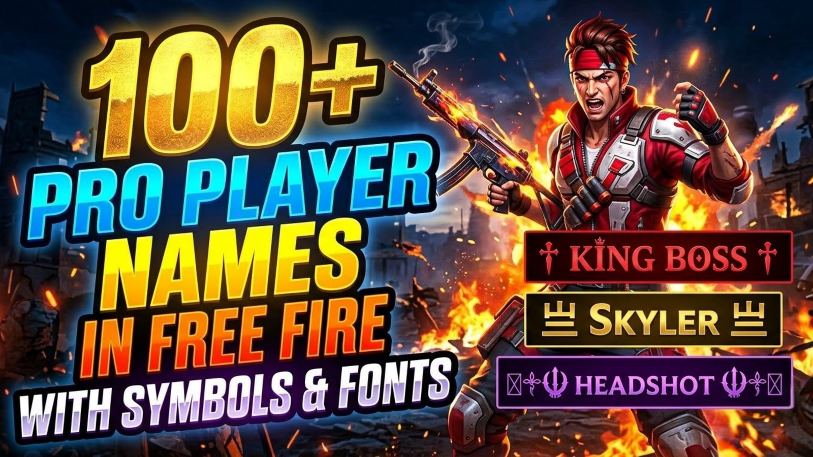 100+ Pro Player Names In Free Fire