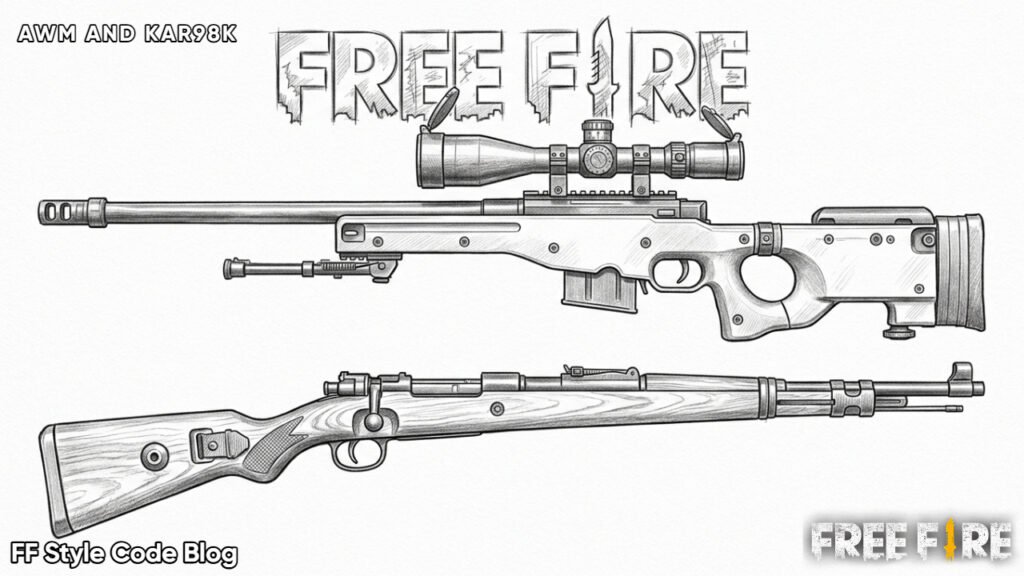 Beginner to Pro Free Fire Gun Sketch Collection