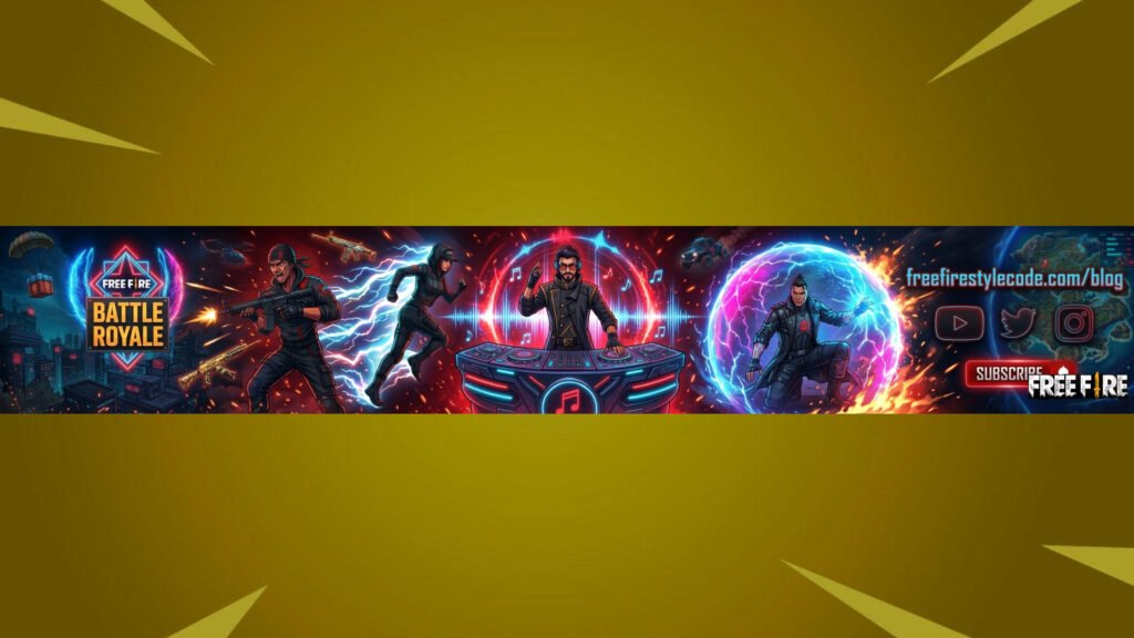 Best Free Fire Collaboration Banner Template for YouTube