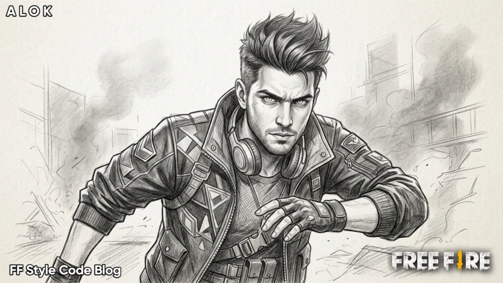 Best Free Fire character pencil drawings and sketches