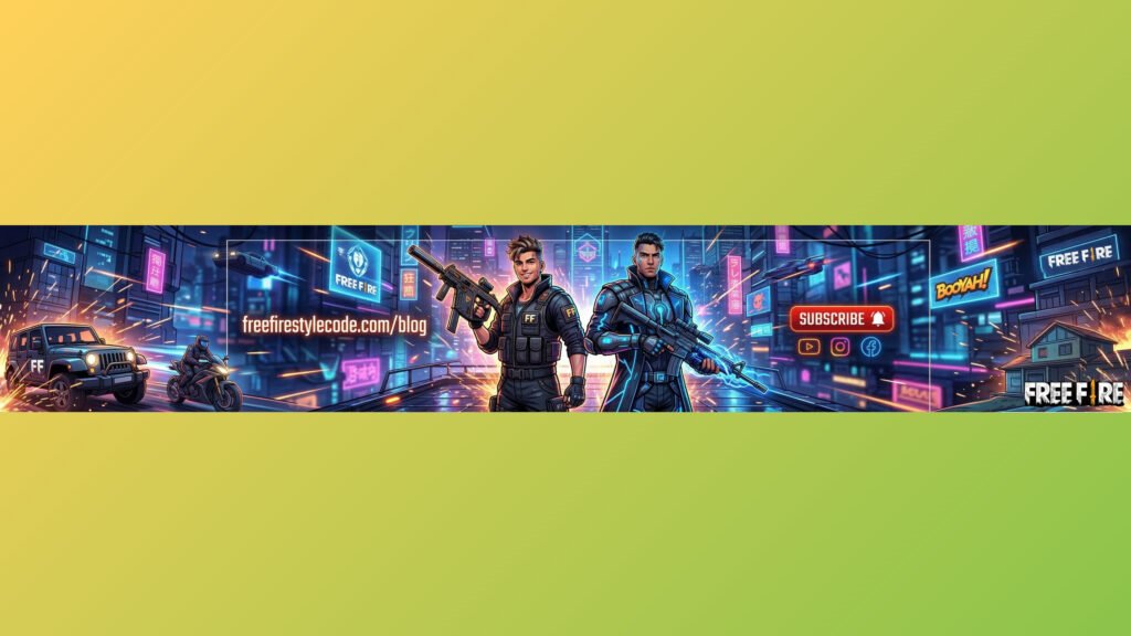 Creative Free Fire Gaming Banner With Vector Style