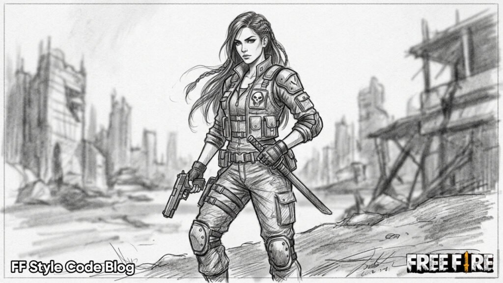 Detailed Free Fire characters drawing and sketch collection