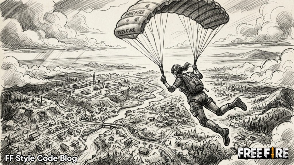 Detailed Free Fire sketch showing action and movement