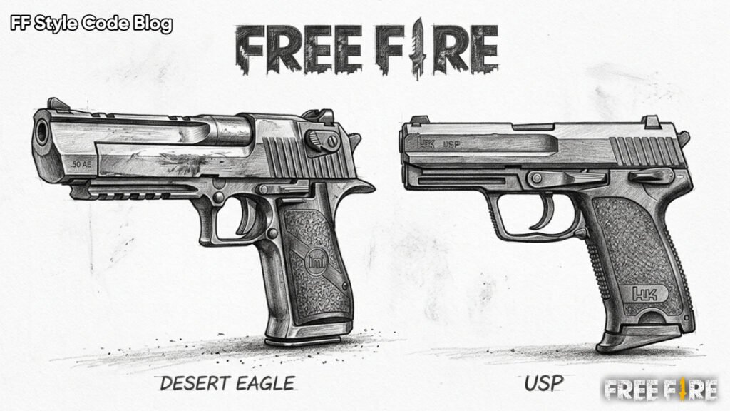 Easy and Difficult Free Fire Weapon Drawing Concepts
