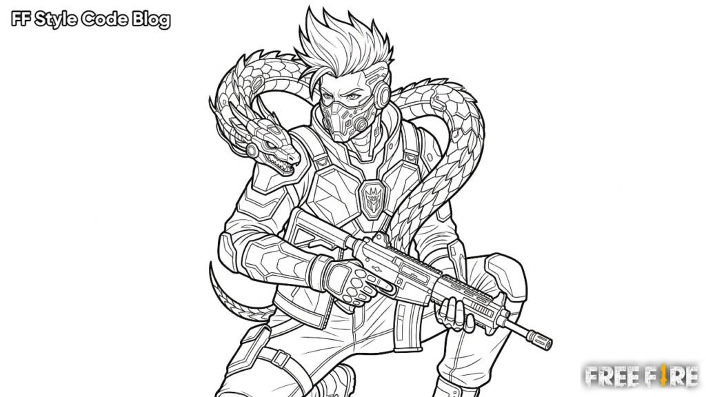 Eye Catching Cobra Free Fire Character Sketch Designs