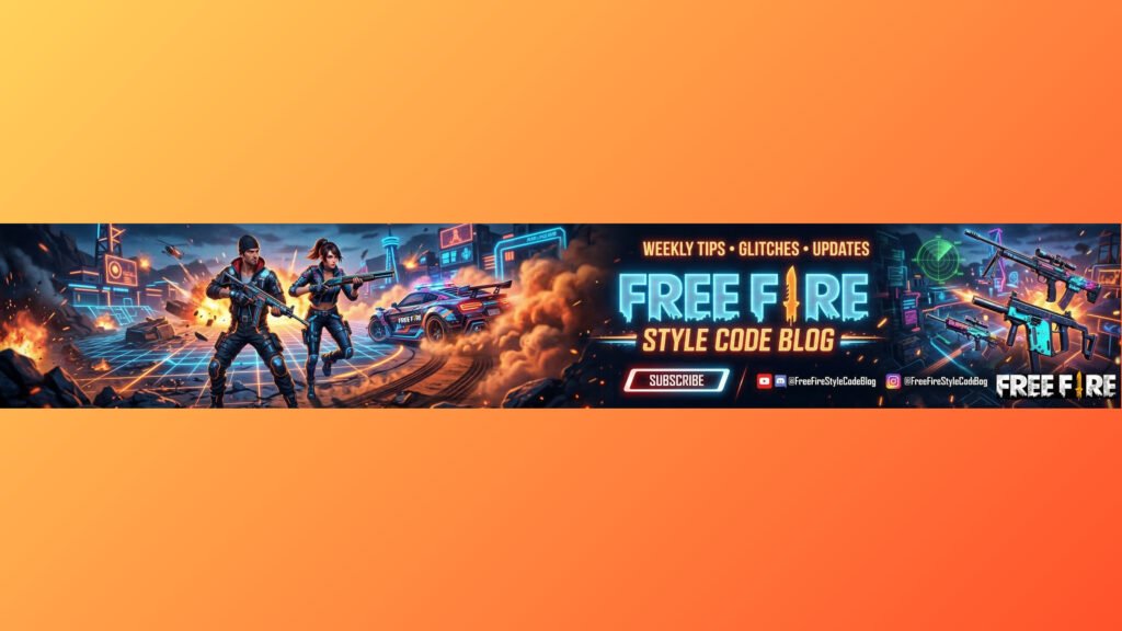 Eye catching Free Fire gaming banner template