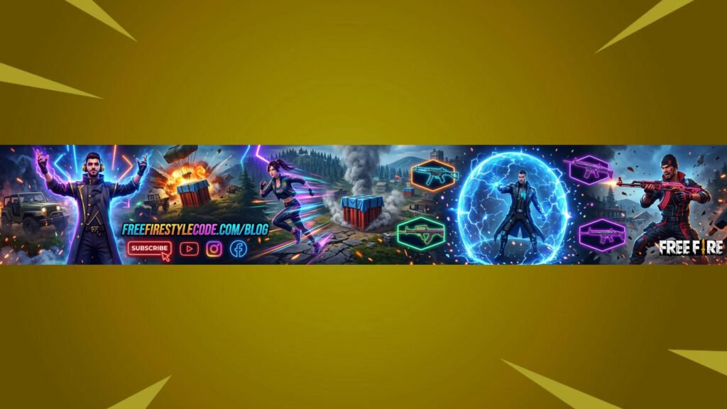 Free Fire Esports Partnership YouTube Banner Template