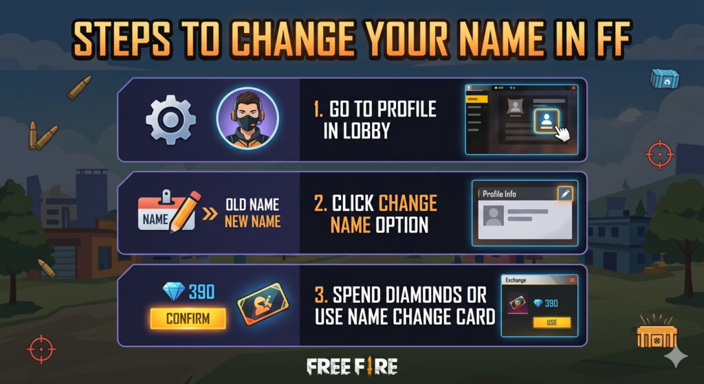Free Fire profile screen