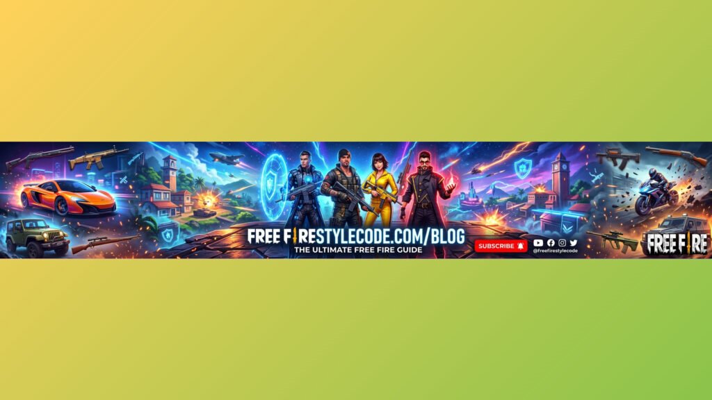High Quality Free Fire Gaming Banner Vector Layout
