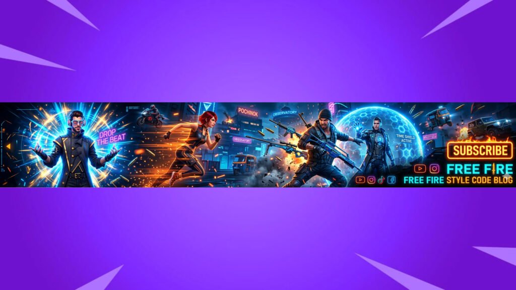 High Quality Free Fire YouTube Banner Design Concepts