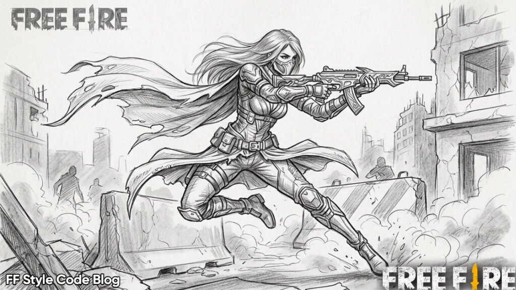 High quality Free Fire character drawings and sketches