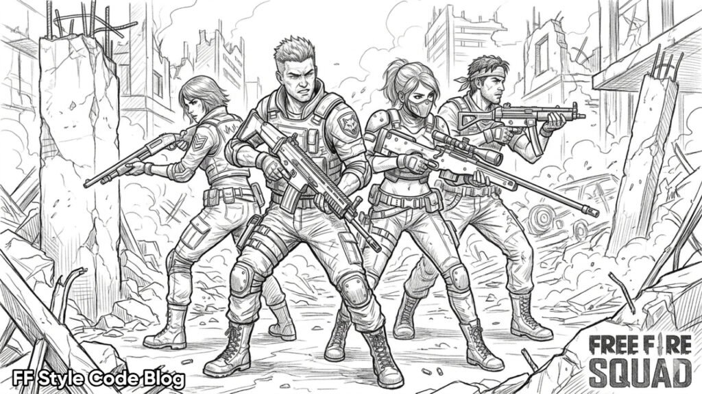 High quality Free Fire sketch for gaming fans