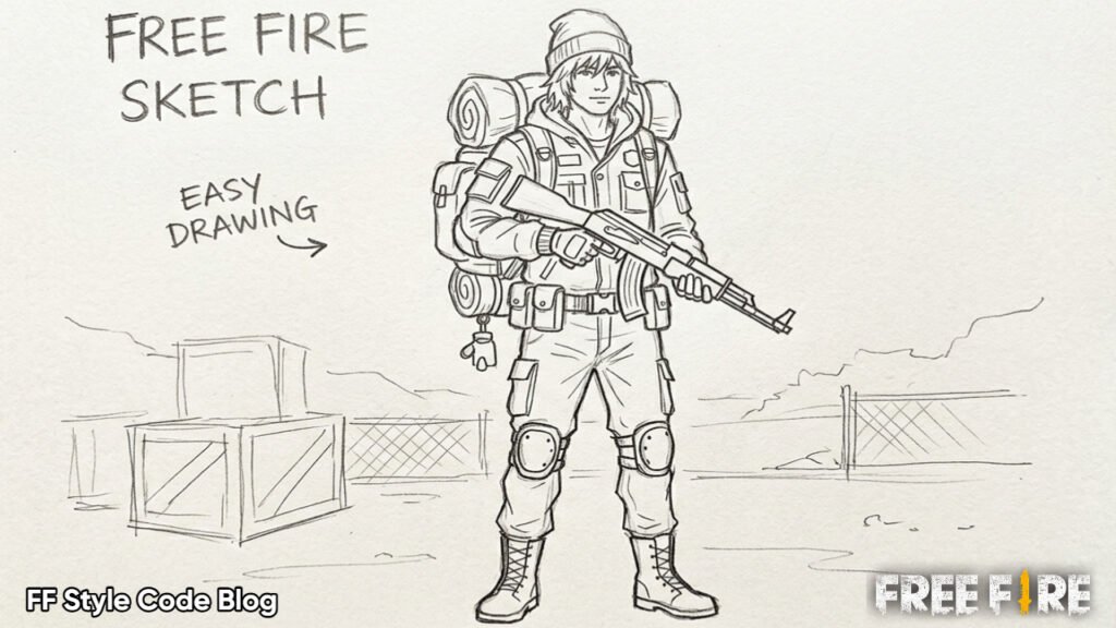 Kids Friendly Free Fire Drawing Sketch Ideas Easy