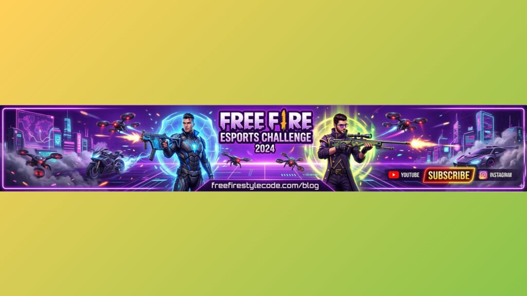 Modern Free Fire Gaming Banner Vector Design