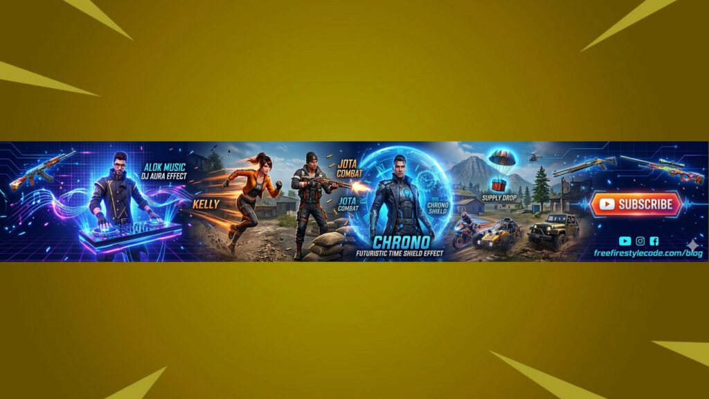 Modern Free Fire Sponsor Partnership Banner Template
