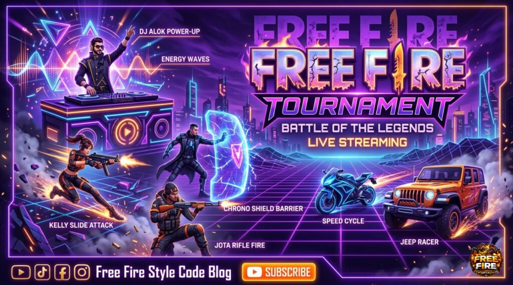 Powerful Neon Free Fire Live Tournament Stream Banner