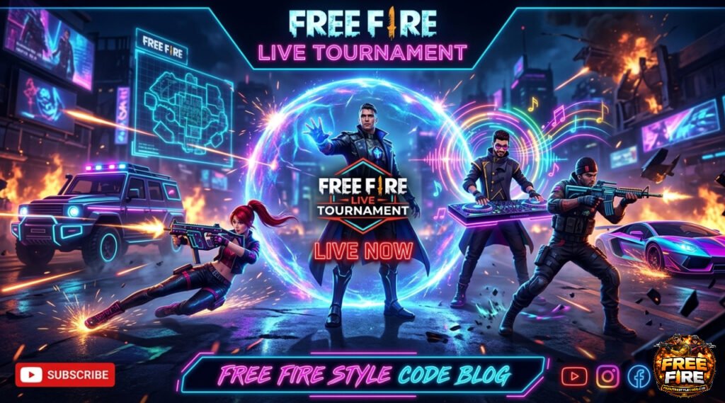 Pro Neon Free Fire Live Tournament Stream Banner