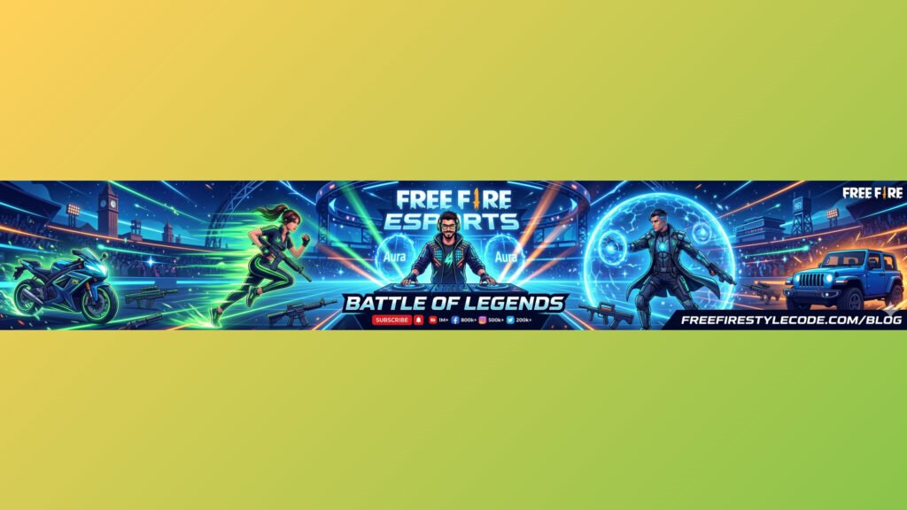 Professional Free Fire Gaming Banner With Vector Elements