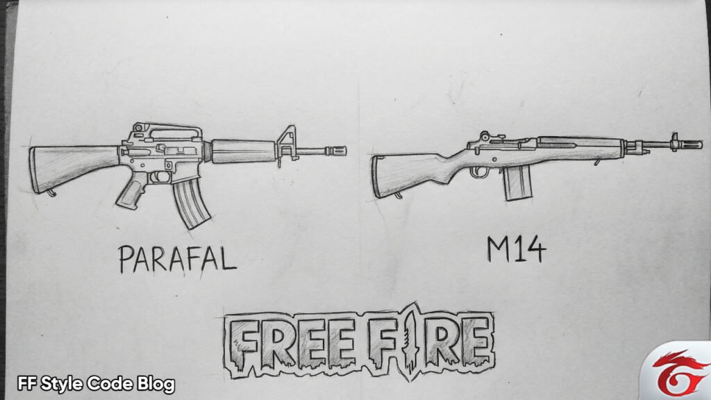 Simple and Complex Free Fire Weapon Drawing Ideas