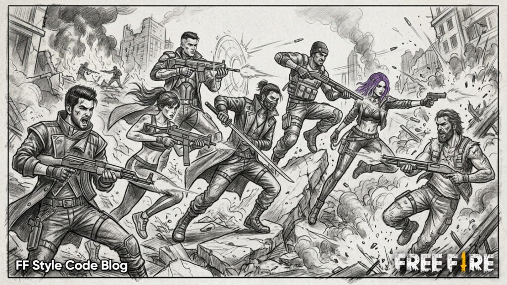 Stunning Free Fire character art sketches for fans