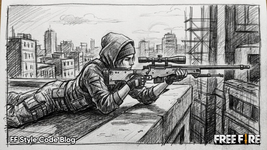 Stunning Free Fire drawing with realistic shading style
