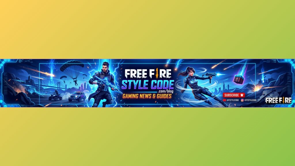 Stylish Free Fire Gaming Banner With Vector Graphics