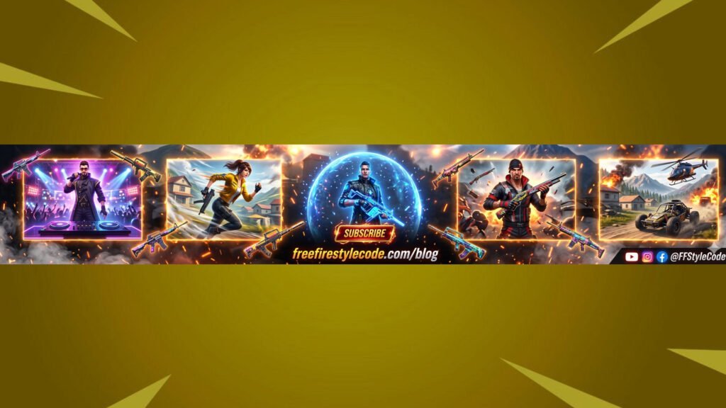 Stylish Free Fire Partner Streamer Banner Template
