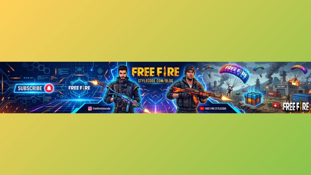 Unique Free Fire Gaming Banner Vector Template