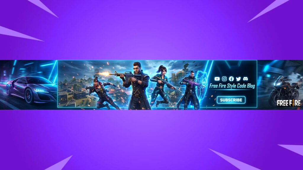 Unique Free Fire YouTube Gaming Banner Design Style