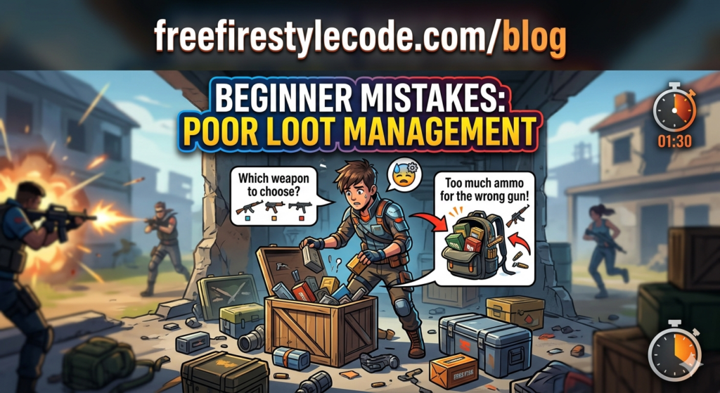 Free Fire loot items inventory screen