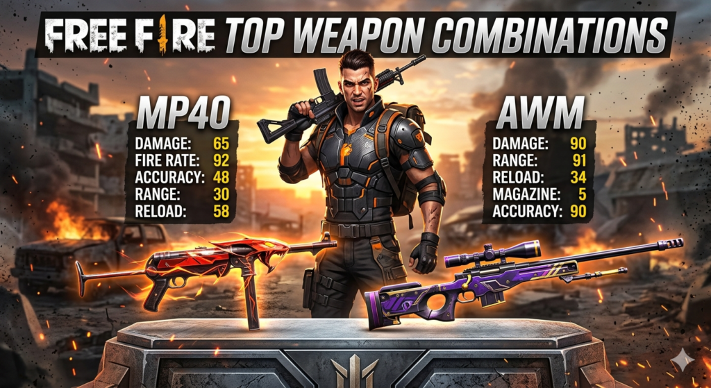 Free Fire MP40 close range fight