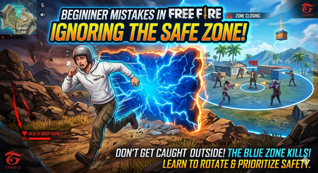 Free Fire safe zone map warning