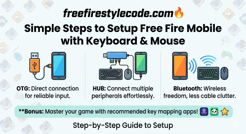 Player using mouse and keyboard on phone